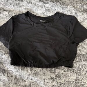 Smoothez By Aerie Black Crop Top Size Medium
